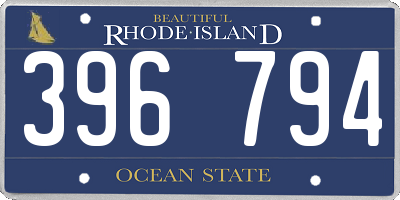 RI license plate 396794