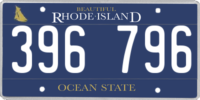 RI license plate 396796