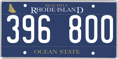 RI license plate 396800