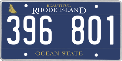 RI license plate 396801
