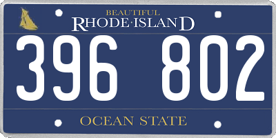 RI license plate 396802