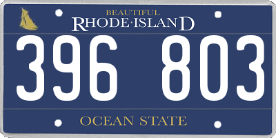 RI license plate 396803