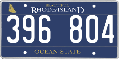RI license plate 396804