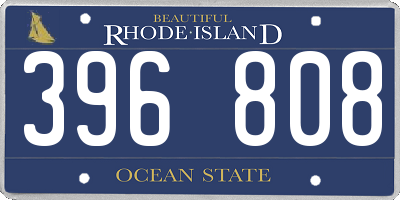 RI license plate 396808