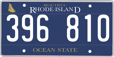 RI license plate 396810