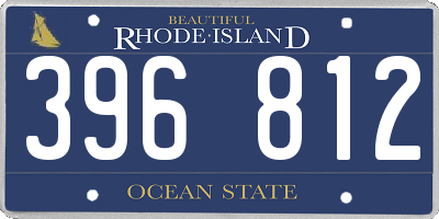 RI license plate 396812