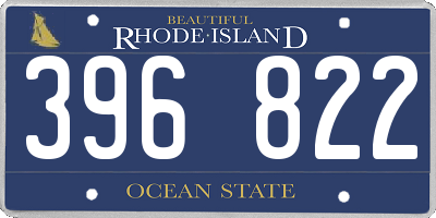 RI license plate 396822