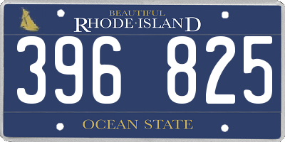 RI license plate 396825