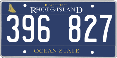 RI license plate 396827