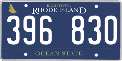 RI license plate 396830