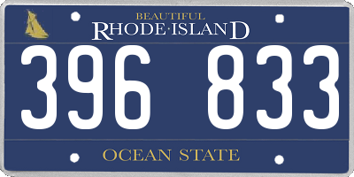 RI license plate 396833