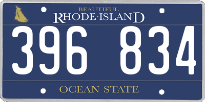 RI license plate 396834