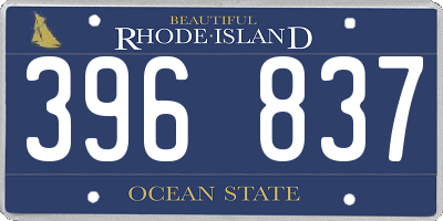 RI license plate 396837