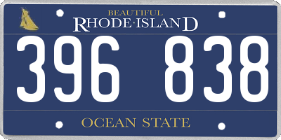 RI license plate 396838