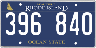 RI license plate 396840