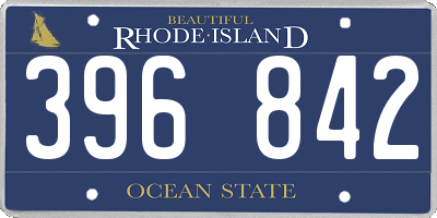 RI license plate 396842