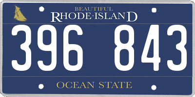RI license plate 396843