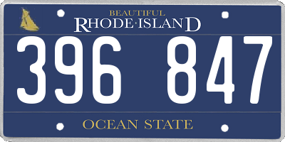 RI license plate 396847