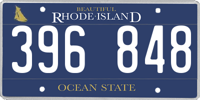 RI license plate 396848