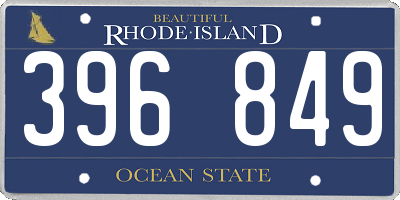 RI license plate 396849