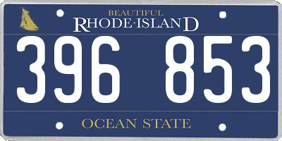 RI license plate 396853