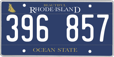 RI license plate 396857
