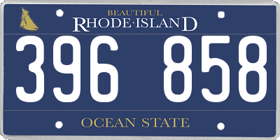 RI license plate 396858