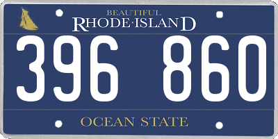 RI license plate 396860