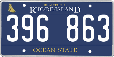 RI license plate 396863