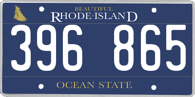 RI license plate 396865