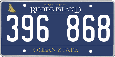 RI license plate 396868