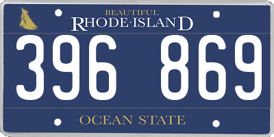 RI license plate 396869