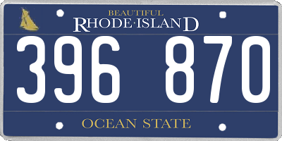 RI license plate 396870