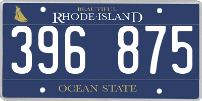 RI license plate 396875