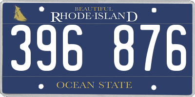 RI license plate 396876