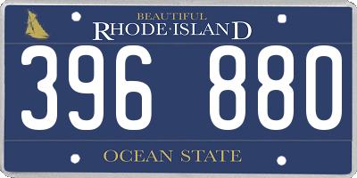 RI license plate 396880