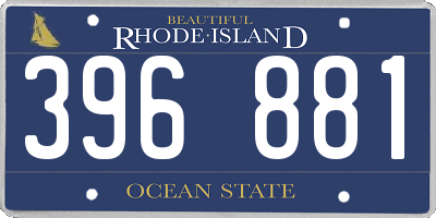 RI license plate 396881
