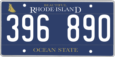 RI license plate 396890