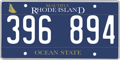 RI license plate 396894