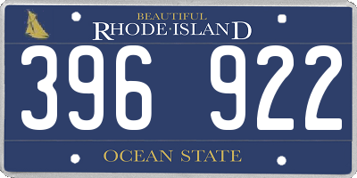 RI license plate 396922