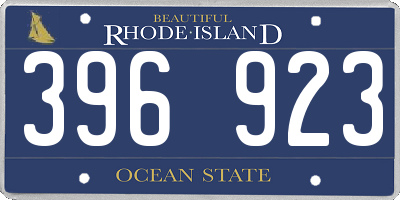 RI license plate 396923
