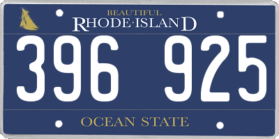 RI license plate 396925