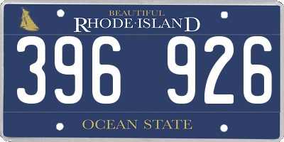 RI license plate 396926