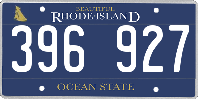 RI license plate 396927