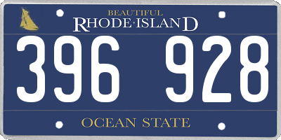 RI license plate 396928