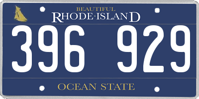 RI license plate 396929