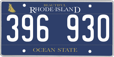 RI license plate 396930