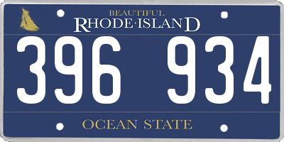 RI license plate 396934