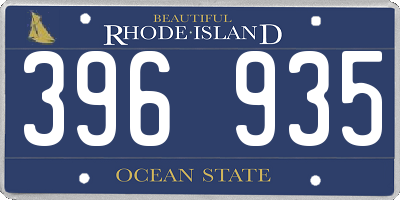 RI license plate 396935