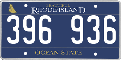 RI license plate 396936